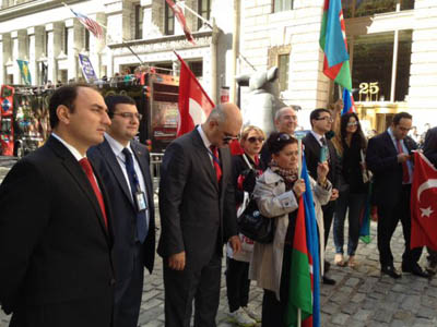 В центре Нью-Йорка поднят флаг Азербайджана [Фото][Видео]