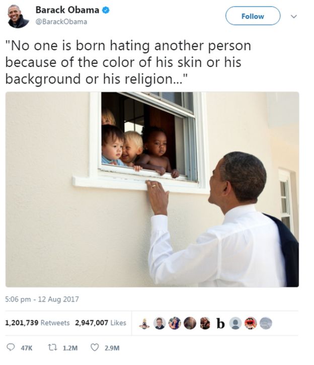 Твит Обамы о толерантности стал самым популярным в истории